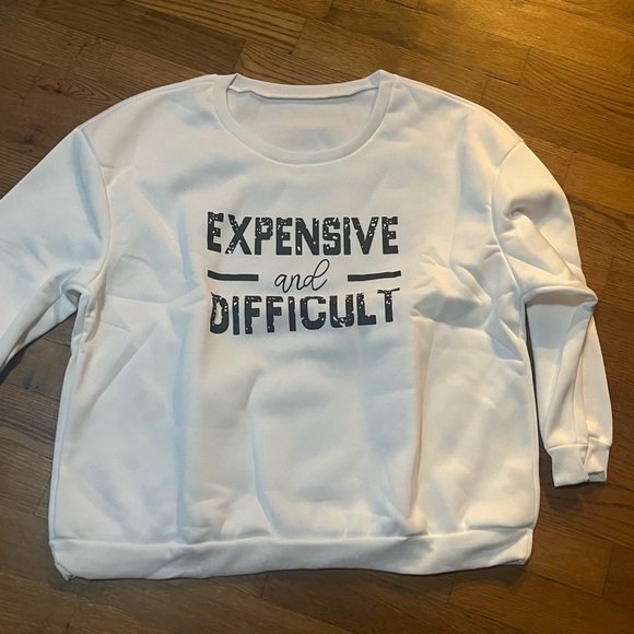 NWT SHEIN LUNE Plus Size Loose Fit Slogan Print Drop Shoulder Sweatshirt sz 4XL - Picture 2 of 12